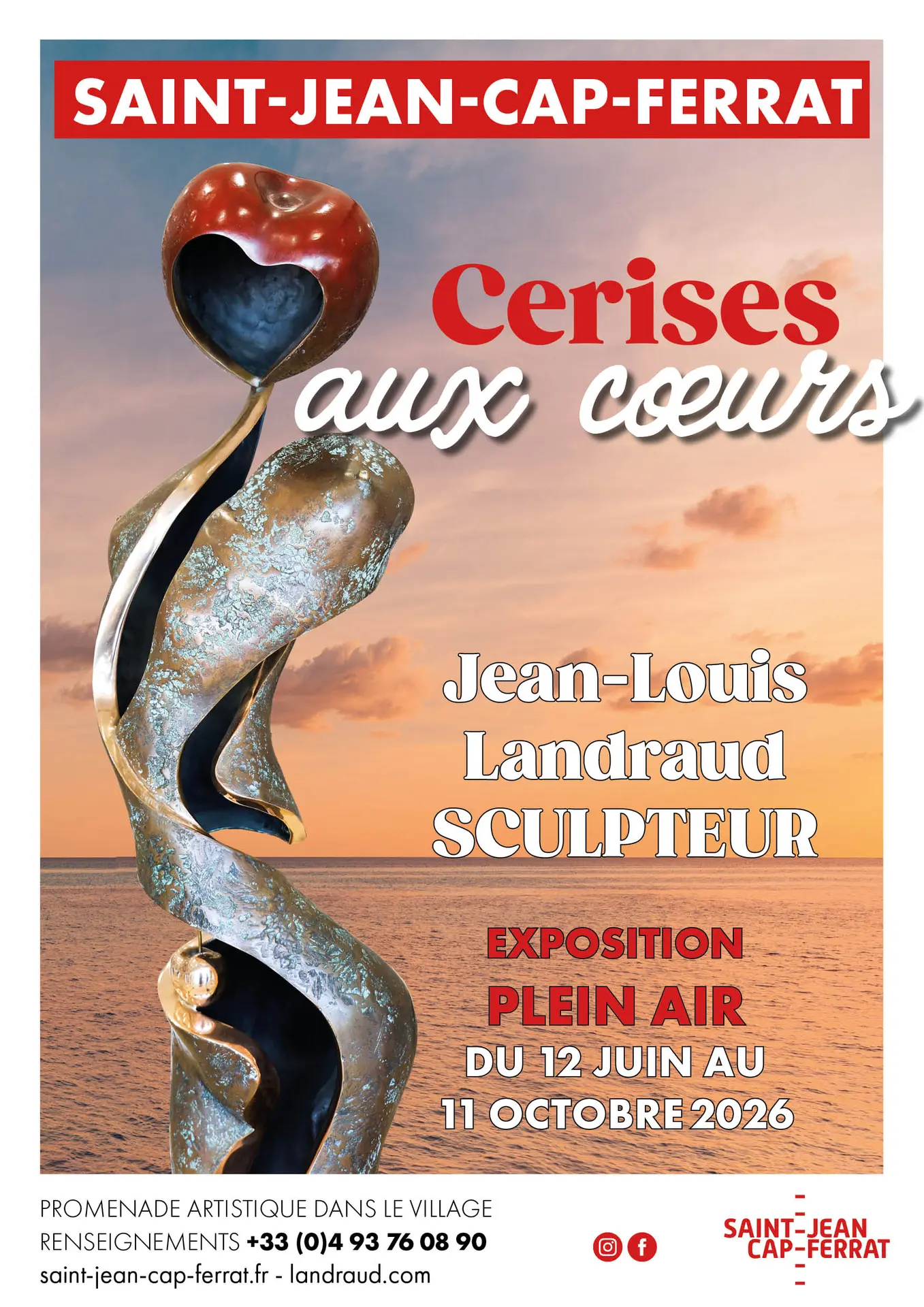 "Cerises aux cœurs" : exposition de sculptures en plein air de Jean-Louis Landraud