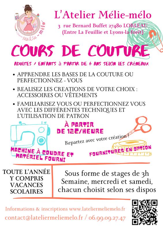 Cours réguliers de couture adultes/enfants
