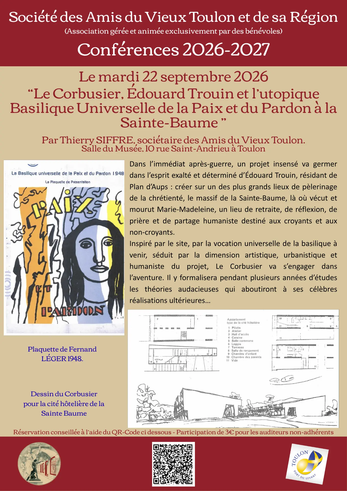 Conférence - Le Corbusier, Edouard Trouin, et l’utopique Basilique universelle de la Paix et du Pardon à la Sainte-Baume