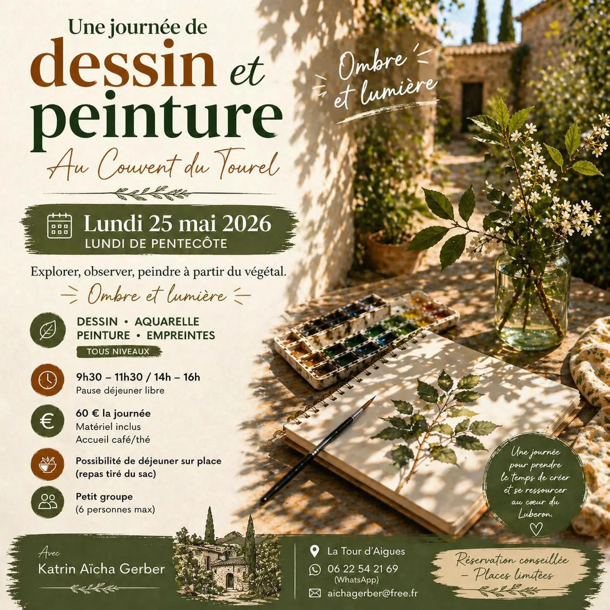Journée de dessin et peinture au Couvent du Tourel à la Tour d'Aigues