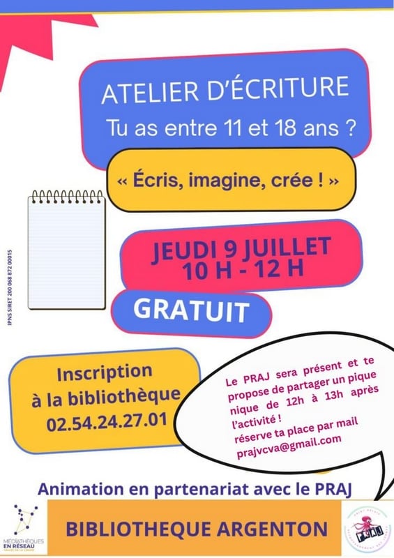 Atelier d'écriture à la bibliothèque