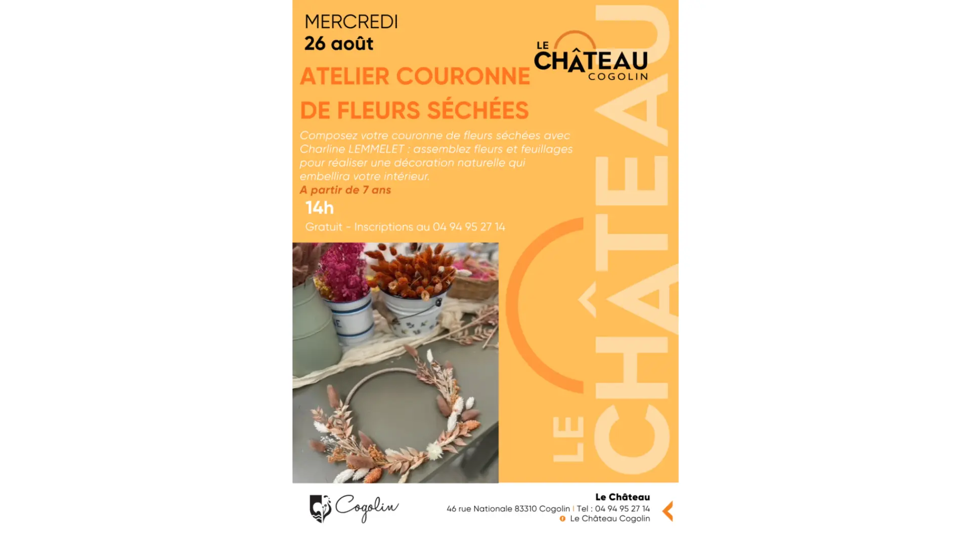Atelier de couronnes séchées
