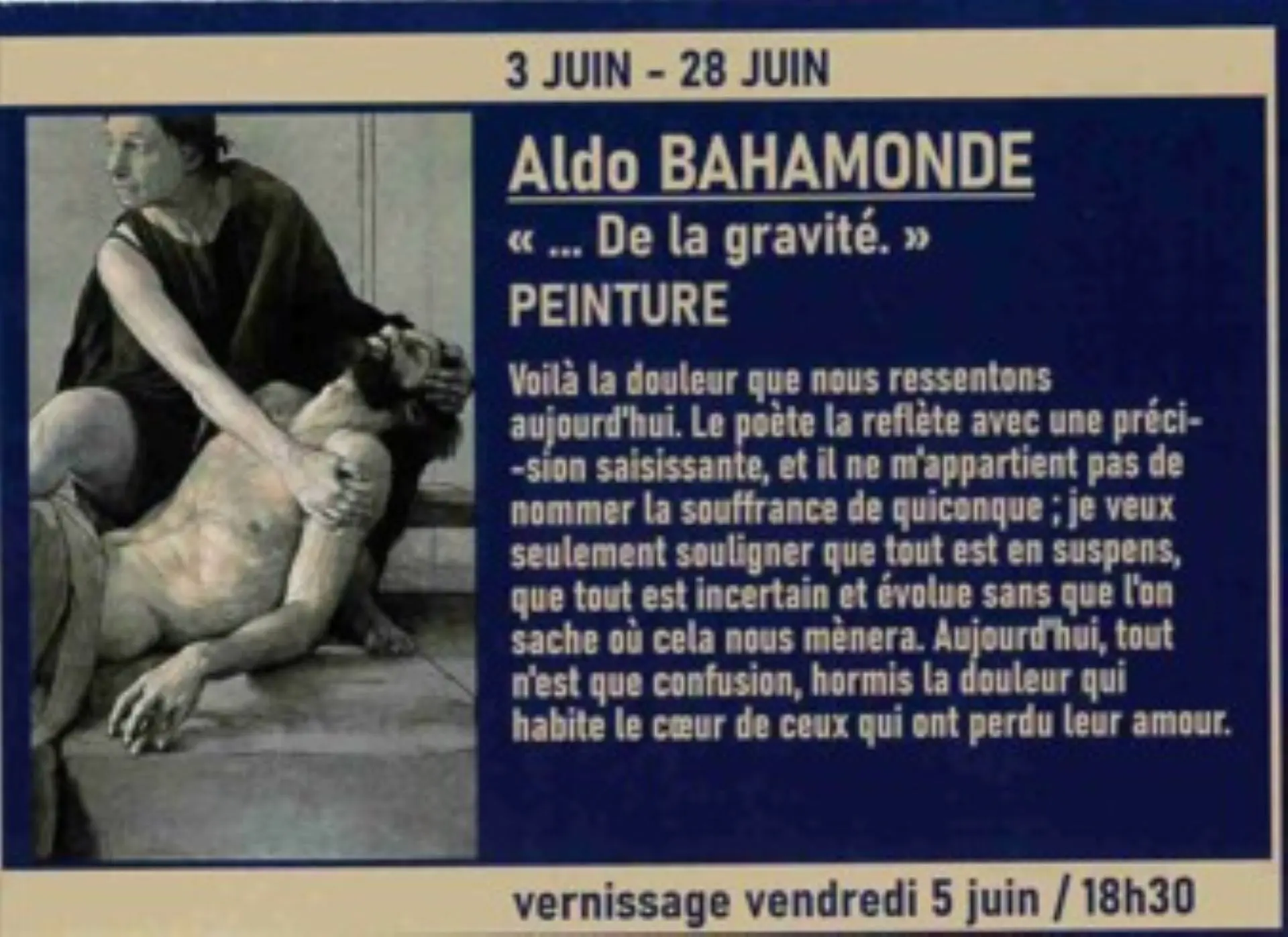 Exposition peinture "De la gravité" de Aldo Bahamonde - Art dans la Nef