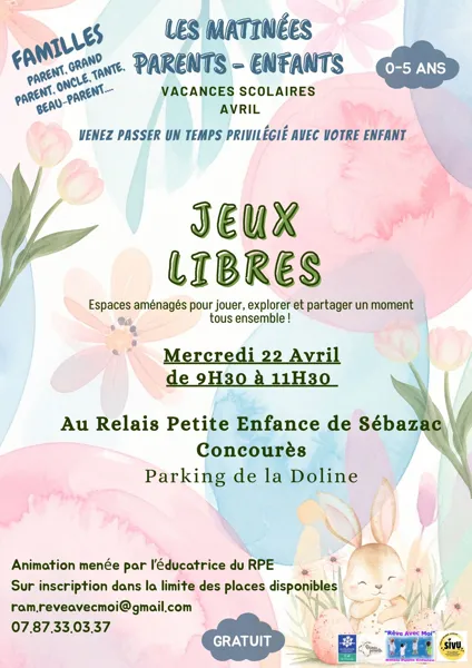 Jeux Libres – Matinée Parents & Enfants