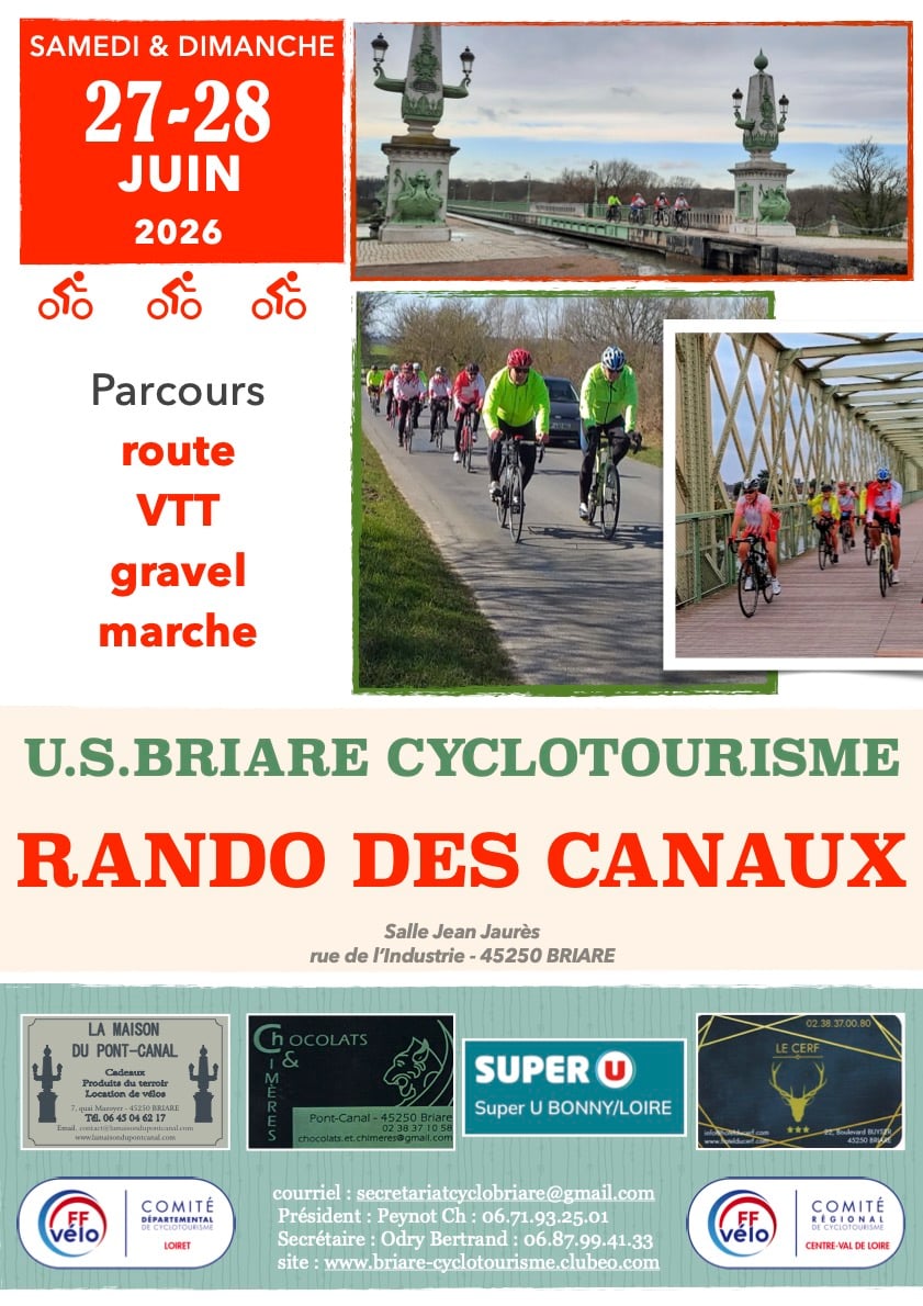 Randonnées des canaux - VTT, gravel, route, marche