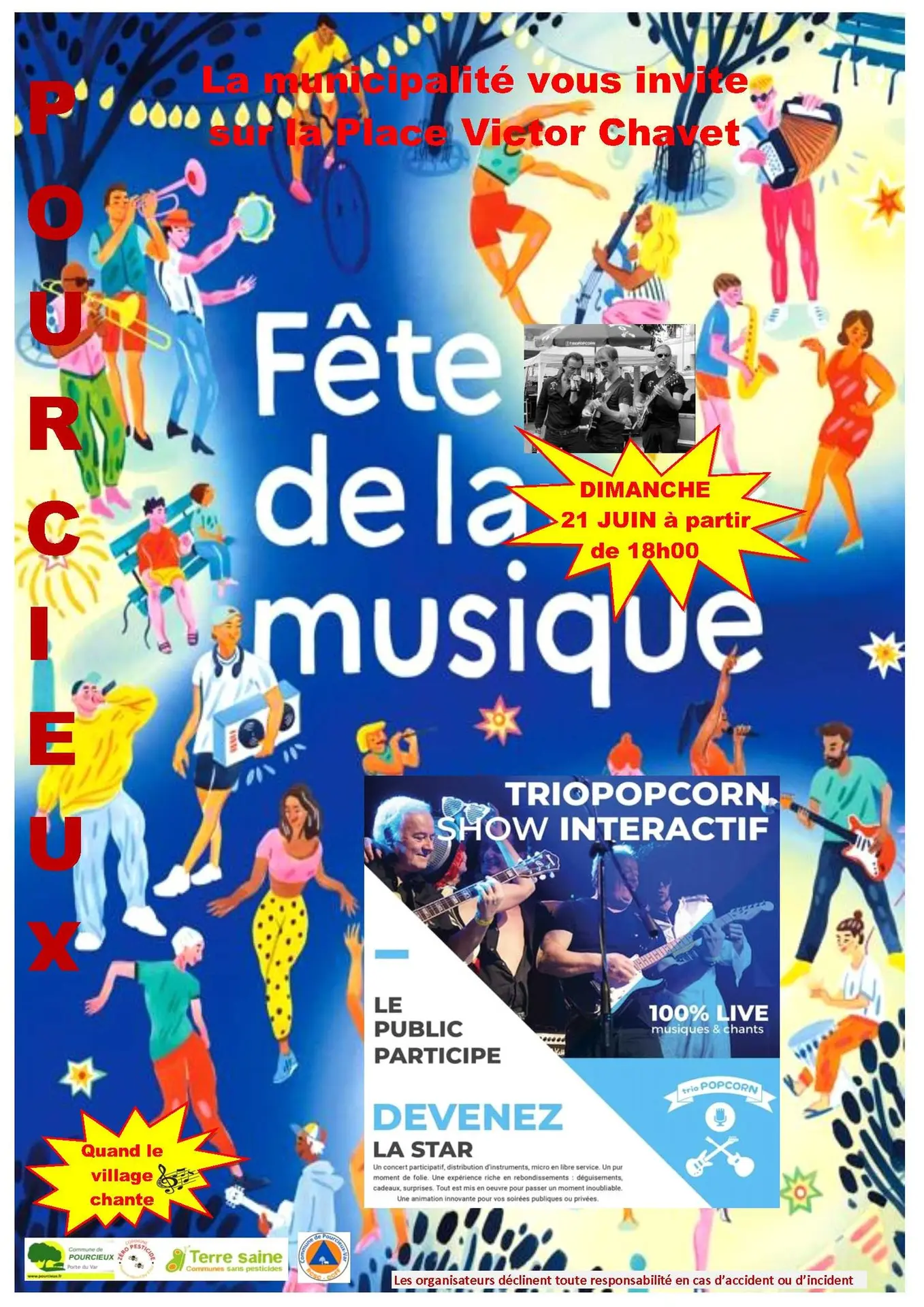 Spectacle musical interactif : trio pop corn | Fête de la musique