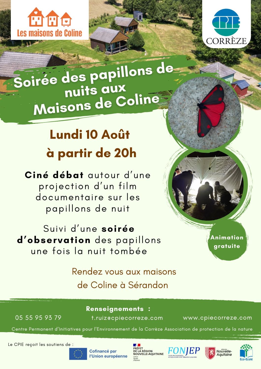 Soirée des papillons de nuit aux Maisons de Coline