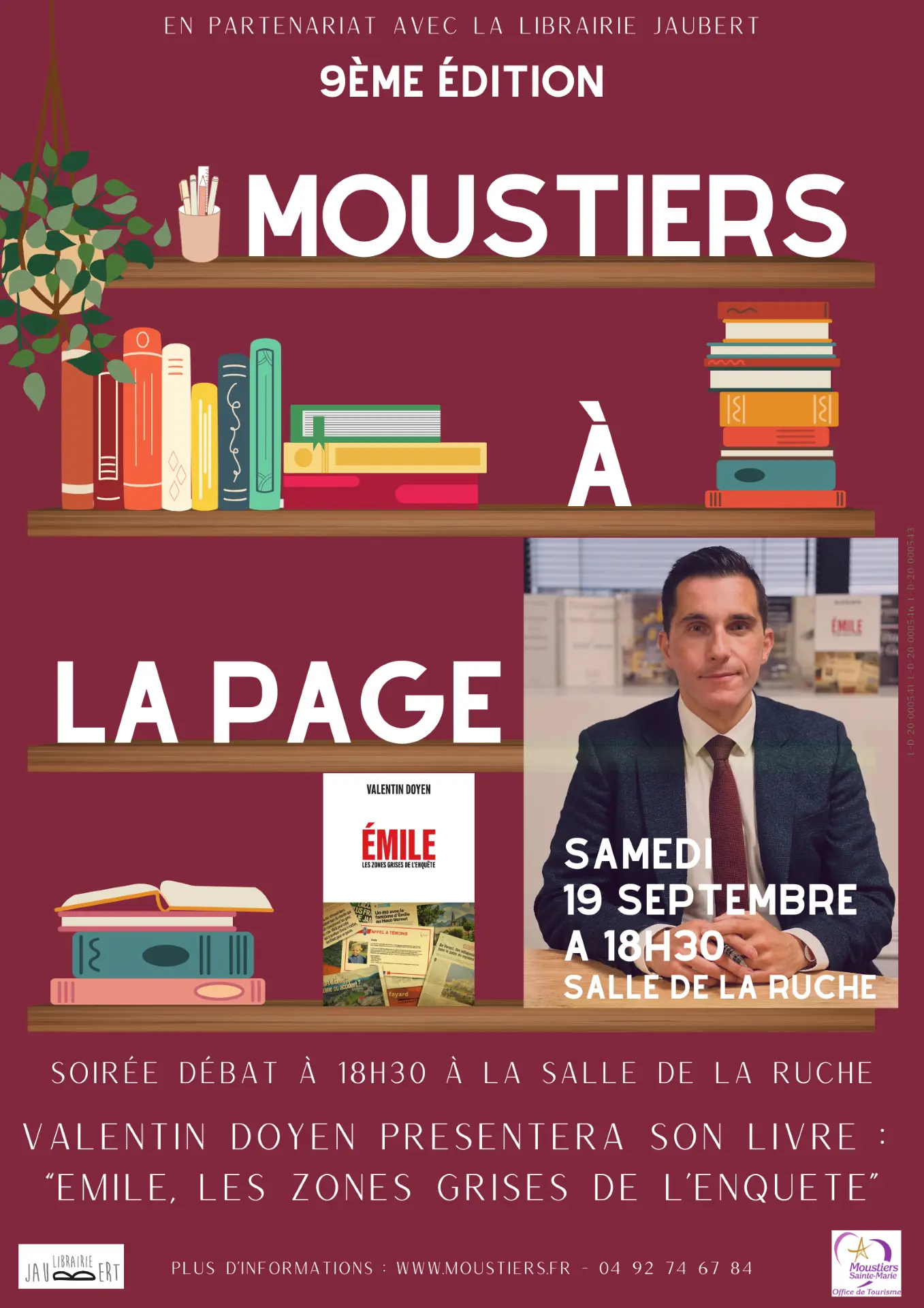 Soirée débat avec l'auteur Valentin DOYEN : ouverture du salon du livre " Moustiers à la Page" !