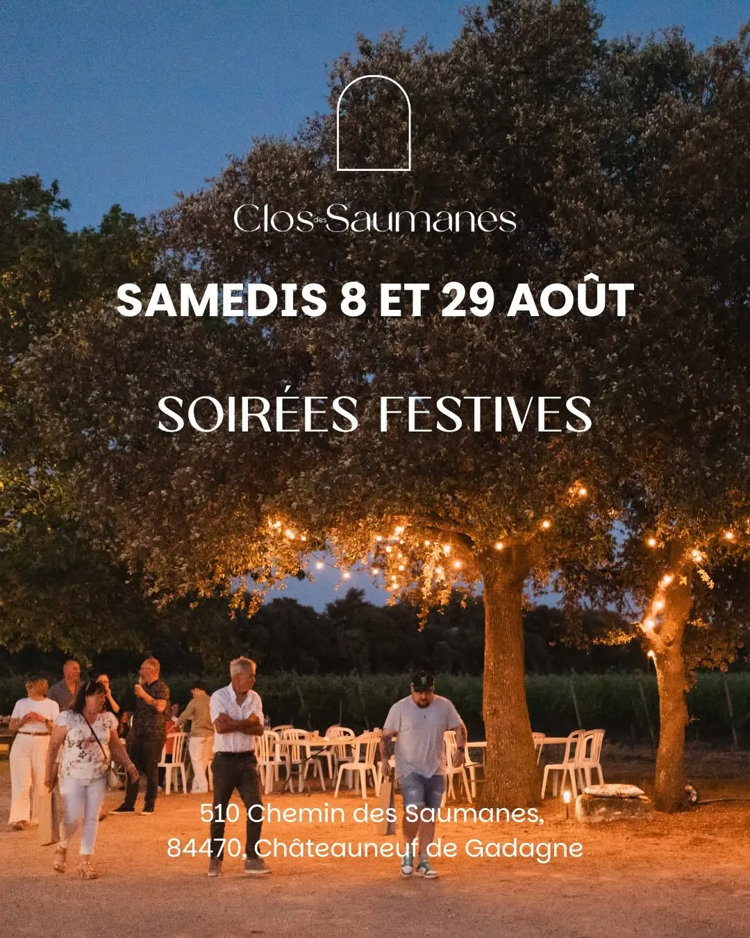Soirée festive face aux vignes