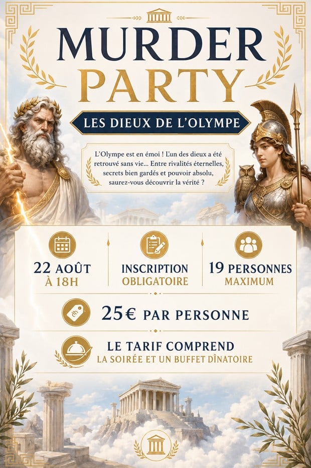 Cacaothé - Soirée Murder Party "Les dieux de l'Olympe"