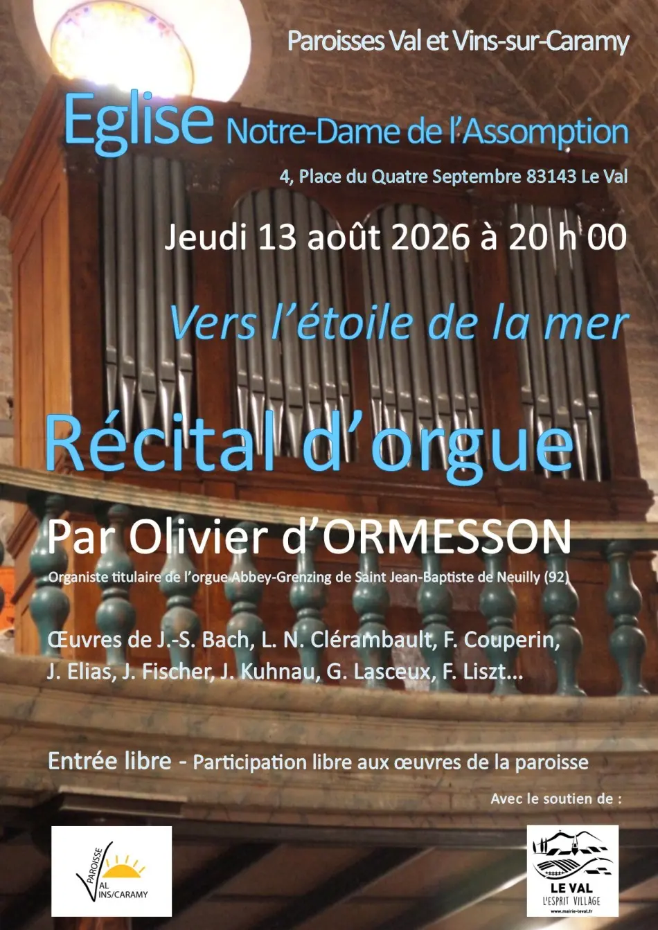 Récital d'orgue par Olivier d'Ormesson