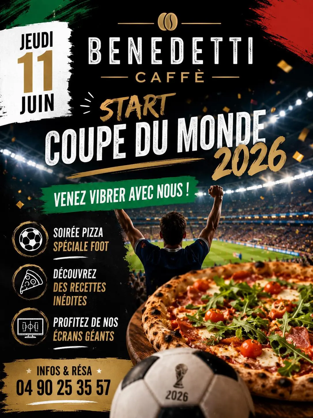 Retransmission Coupe du Monde au Benedetti Caffé