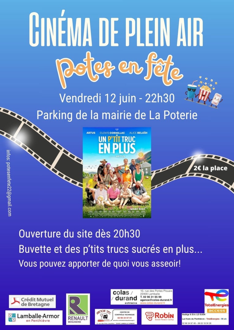 Potes en fête : cinéma de plein air « Un p’tit truc en plus »