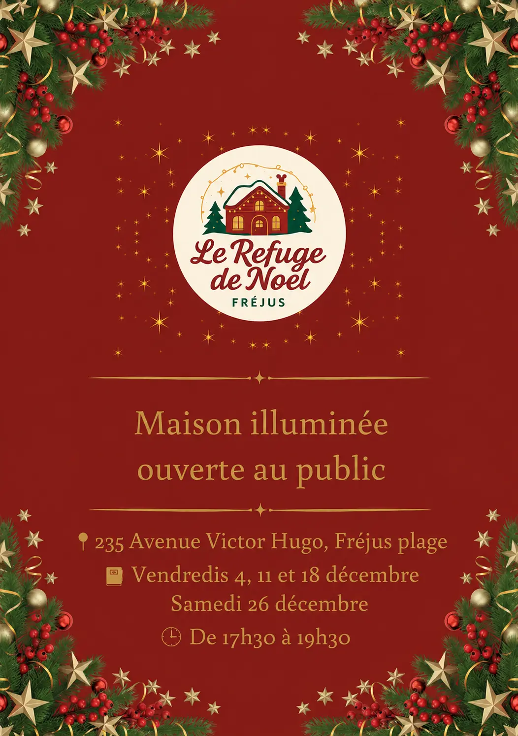 Maison illuminée - Le Refuge de Noël