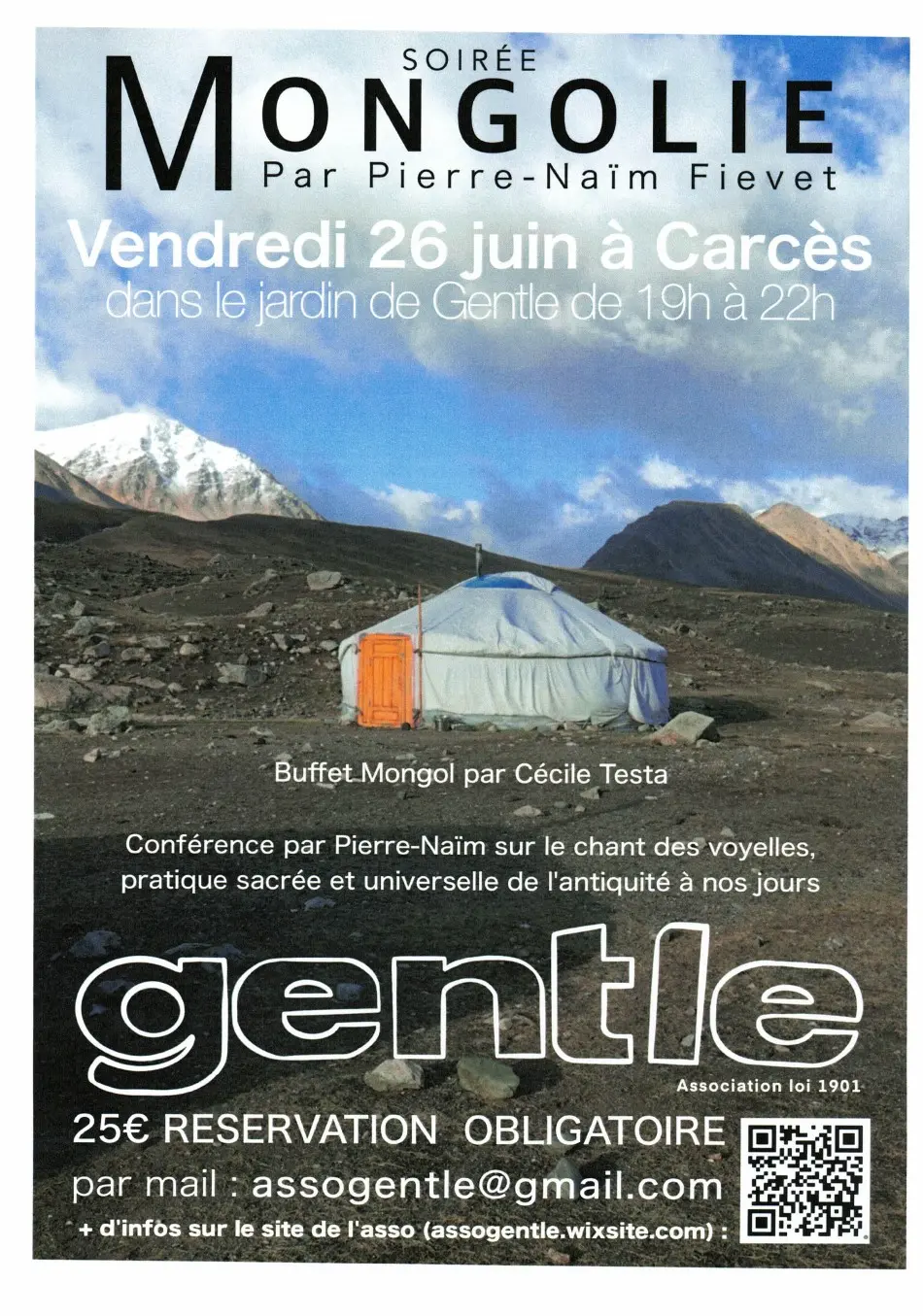 Soirée Mongolie: Conférence et buffet mongol