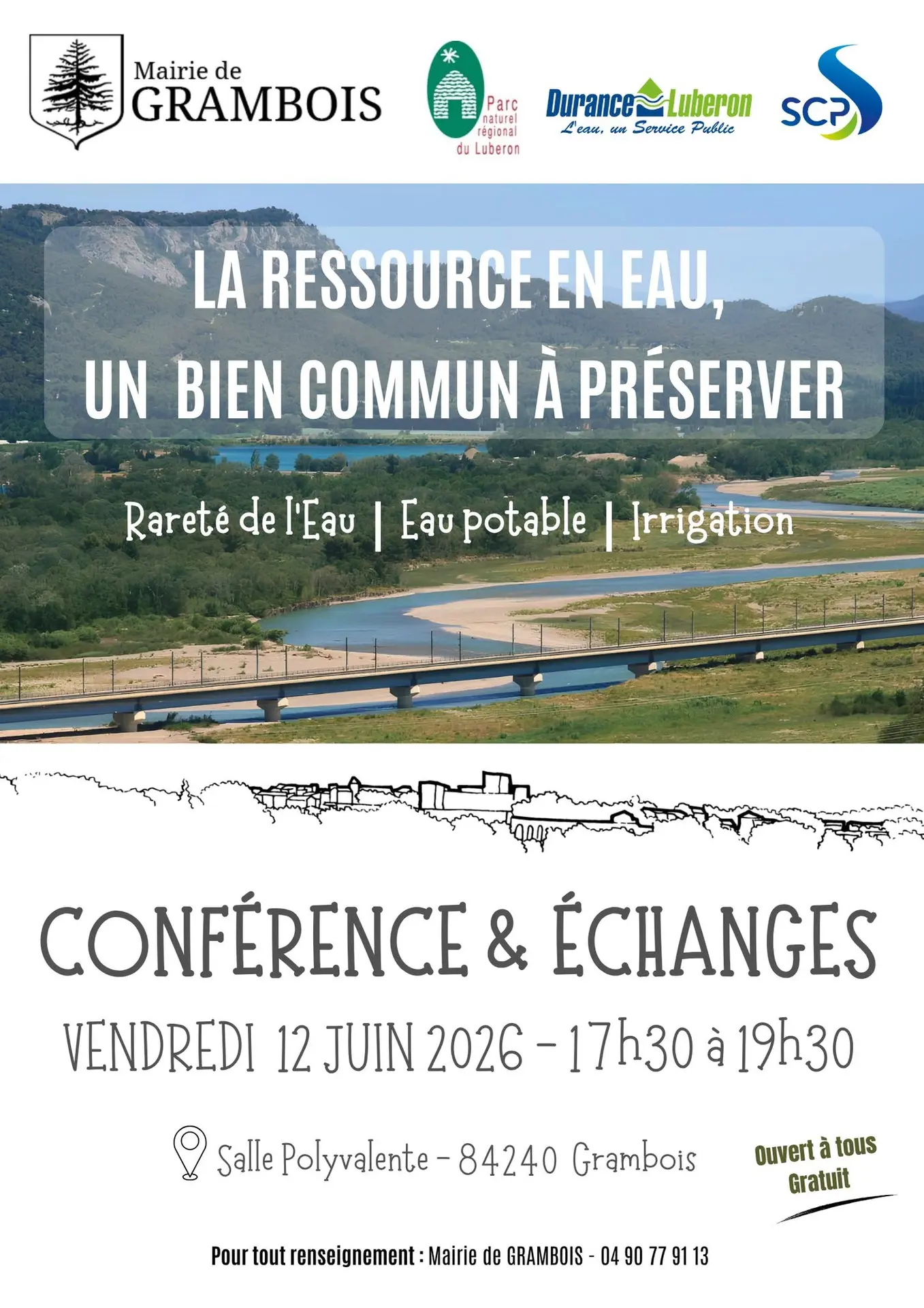 La ressource en eau, un bien commun à préserver conférence à Grambois