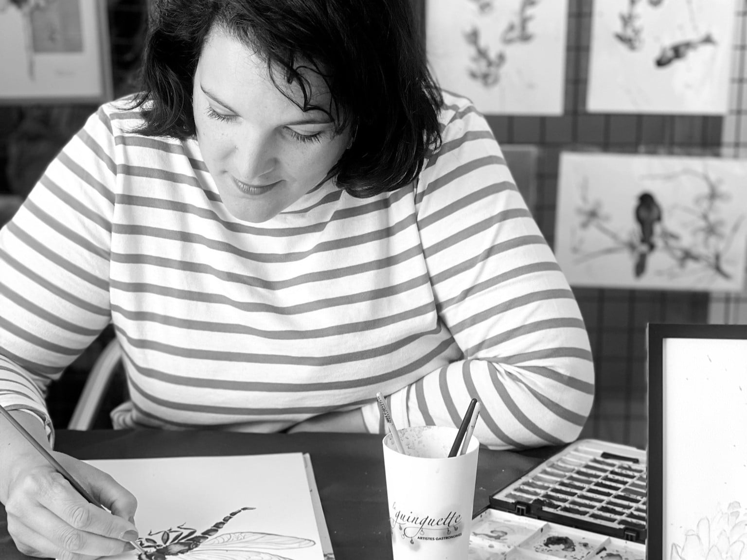 Démonstration d'aquarelle par Céline d'Illustre-Trait