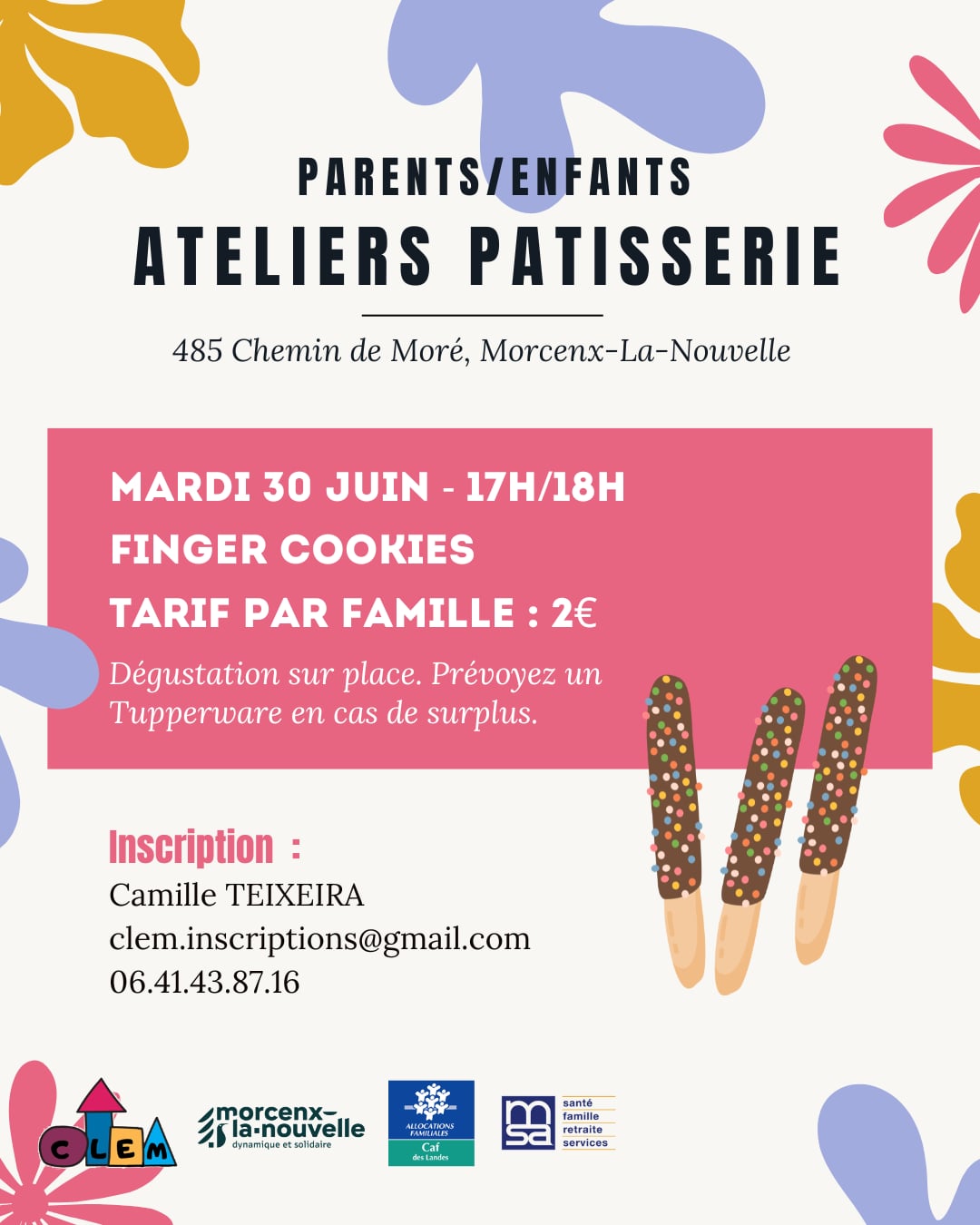 Ateliers patisserie parents/enfants - CLEM