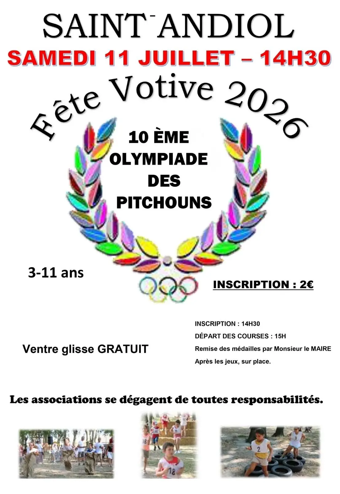 10ème Olympiade des Pitchouns Fête Votive 2026