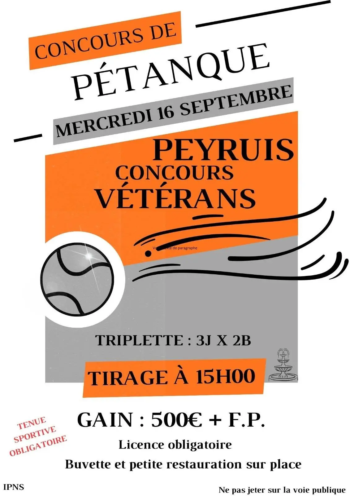 Concours de pétanque "vétérans" à Peyruis