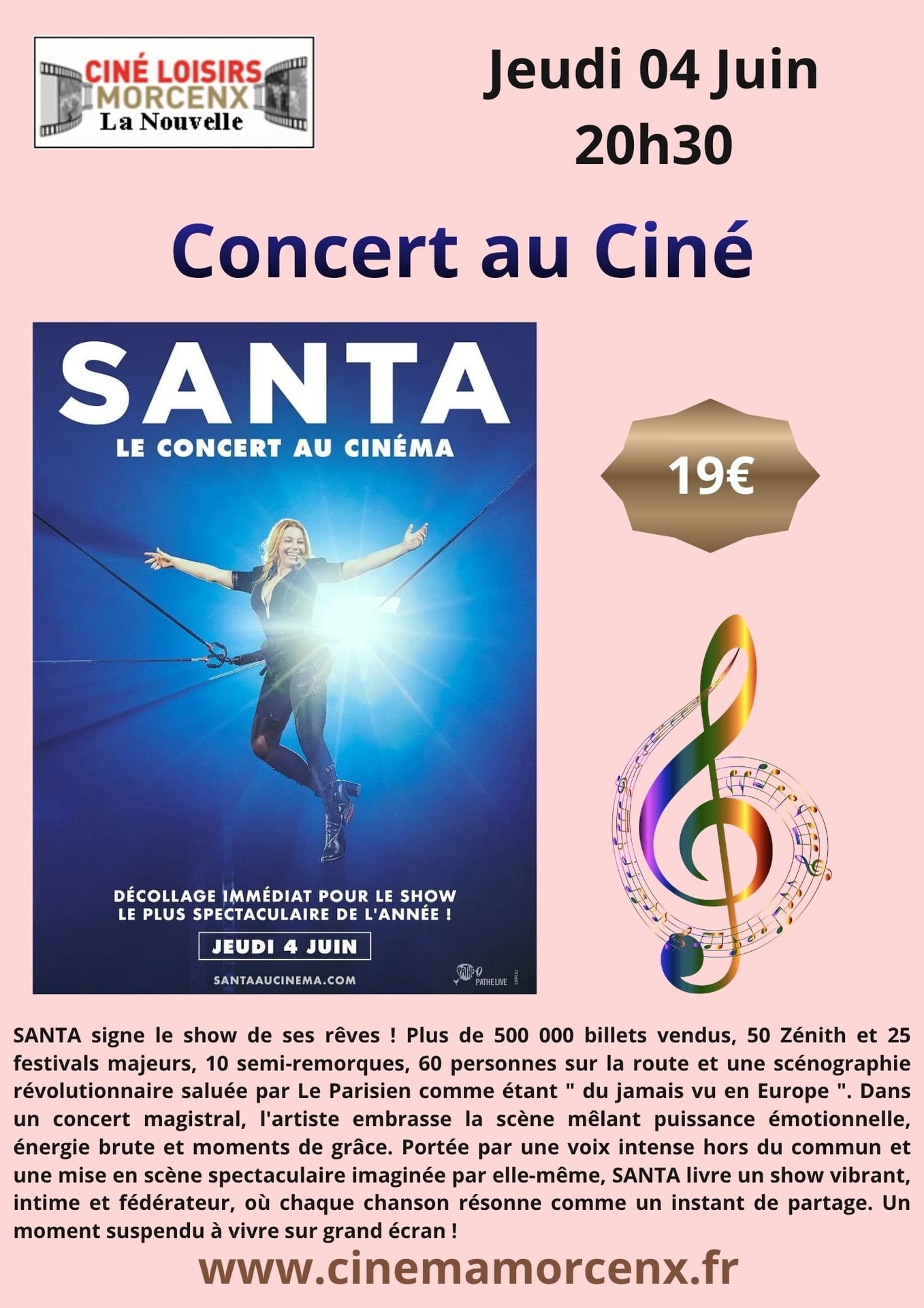 Le concert au Cinéma "SANTA"