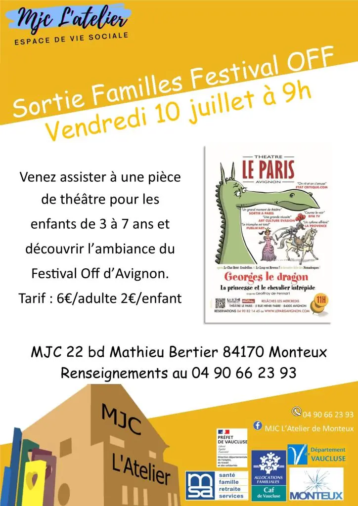 Théâtre - Sortie familles festival off avec la MJC L'ATELIER