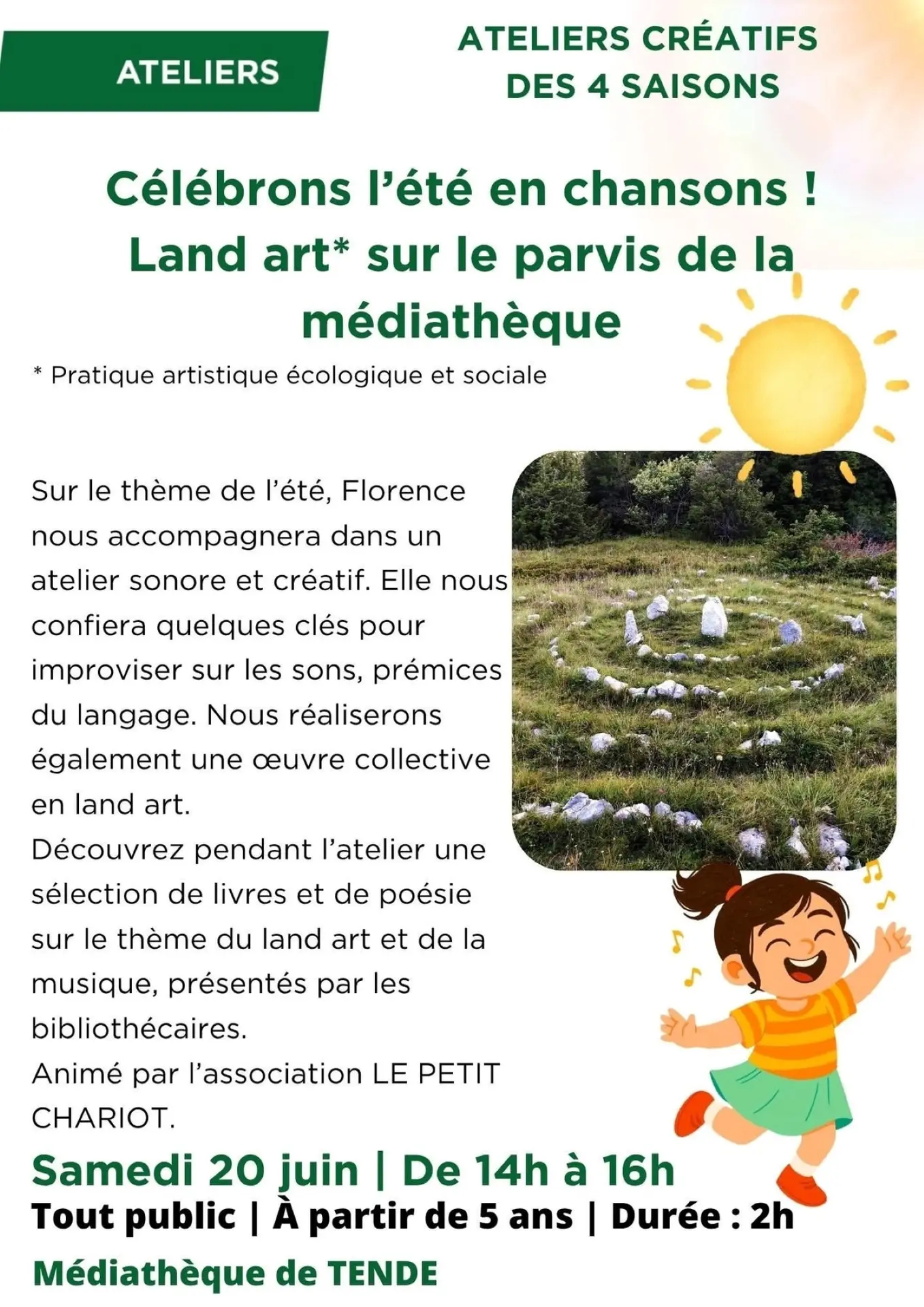 Célébrons l'été en chansons ! Land art sur le parvis de la médiathèque