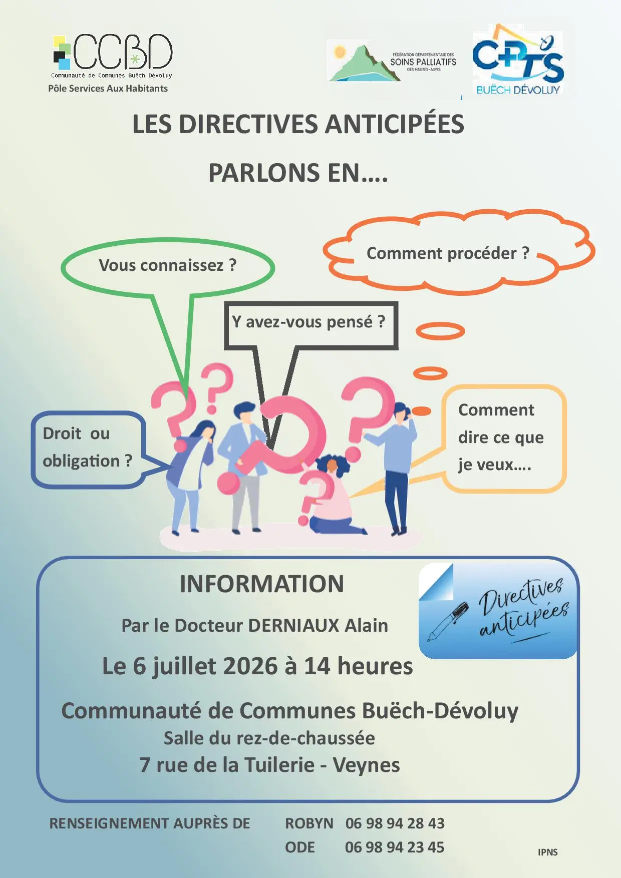 Les directives anticipées, parlons en...