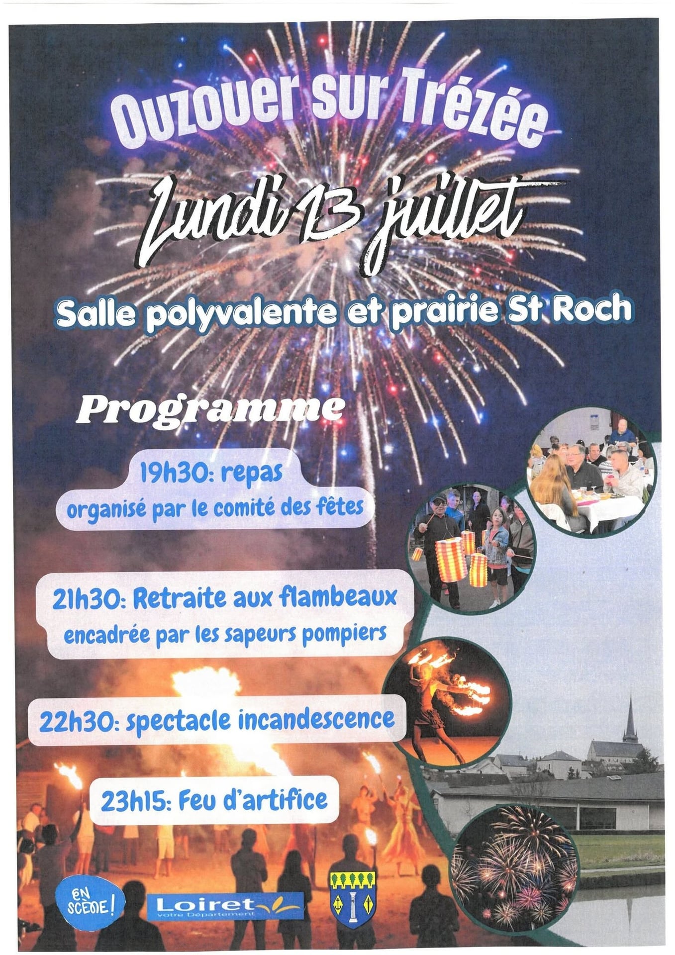 Festivités du 14 juillet : dîner champêtre, bal et feu d'artifice