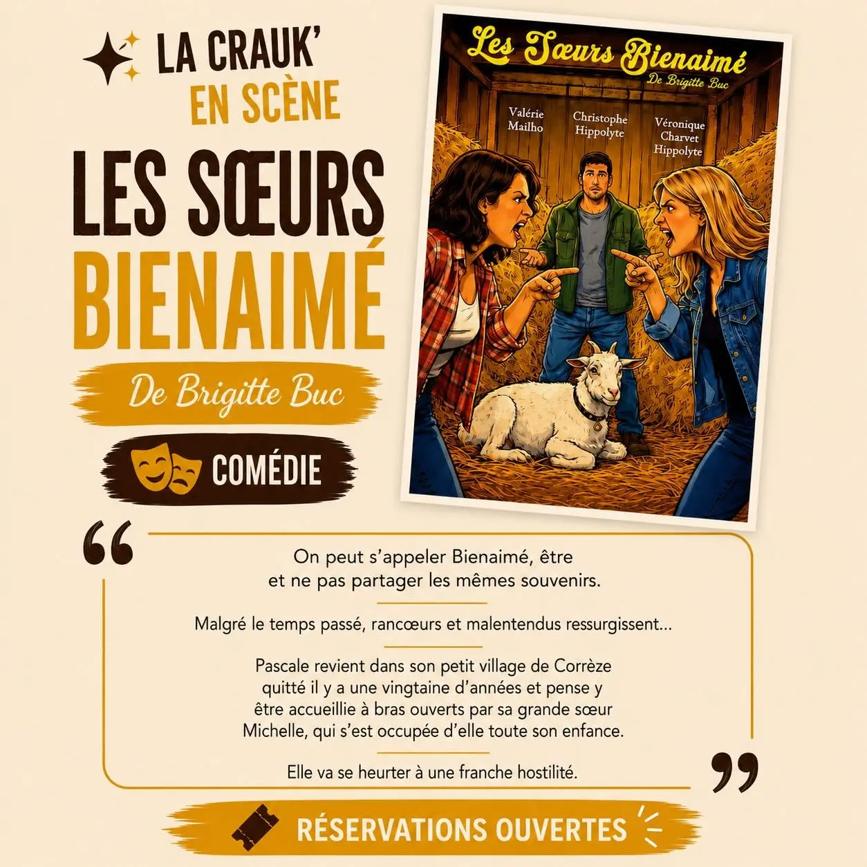 Festival théâtre dans les vignes : Les sœurs Bienaimé
