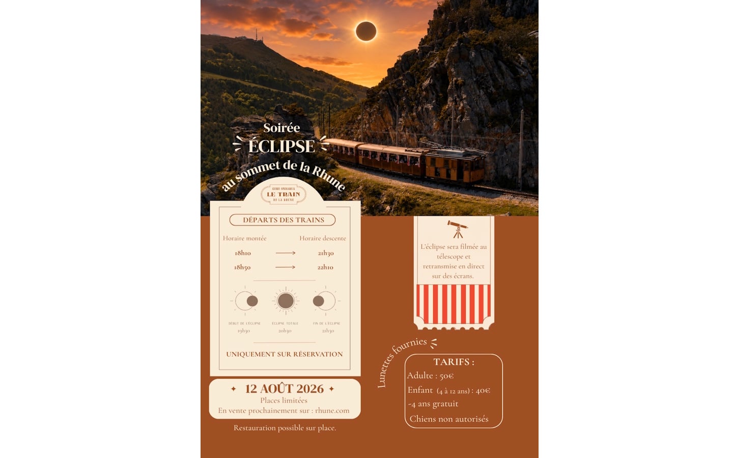 Soirée éclipse solaire avec le Train de la Rhune