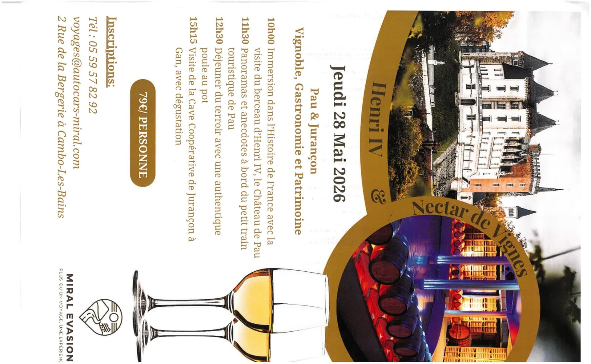Excursion Henri IV & nectar de Vignes
