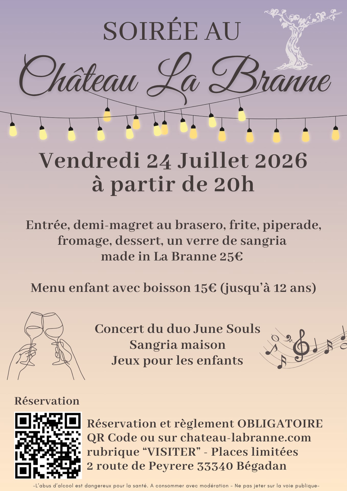 Soirée festive au Château La Branne