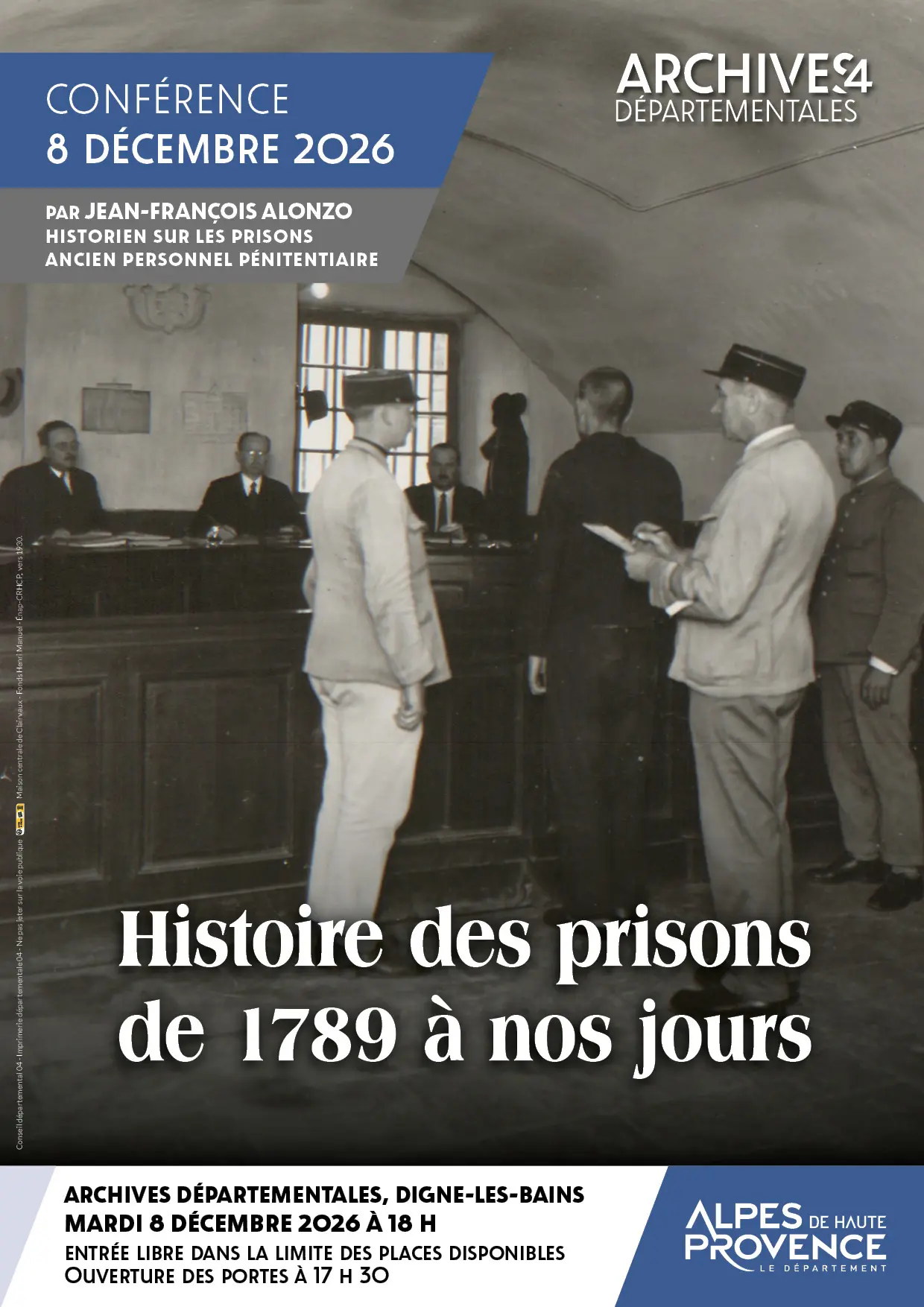 Conférence - Histoire des prisons de 1789 à nos jours