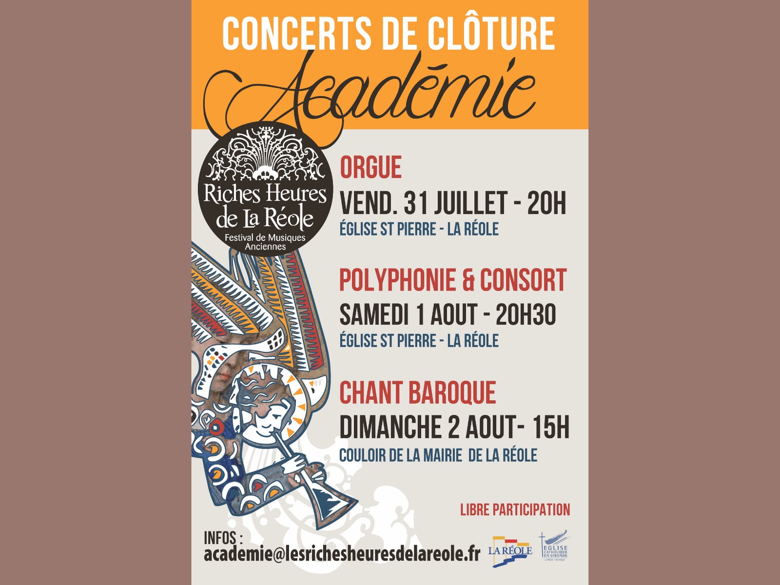 ANNULATION - Concert des élèves de polyphonie et consort de flûtes (académie d'été)