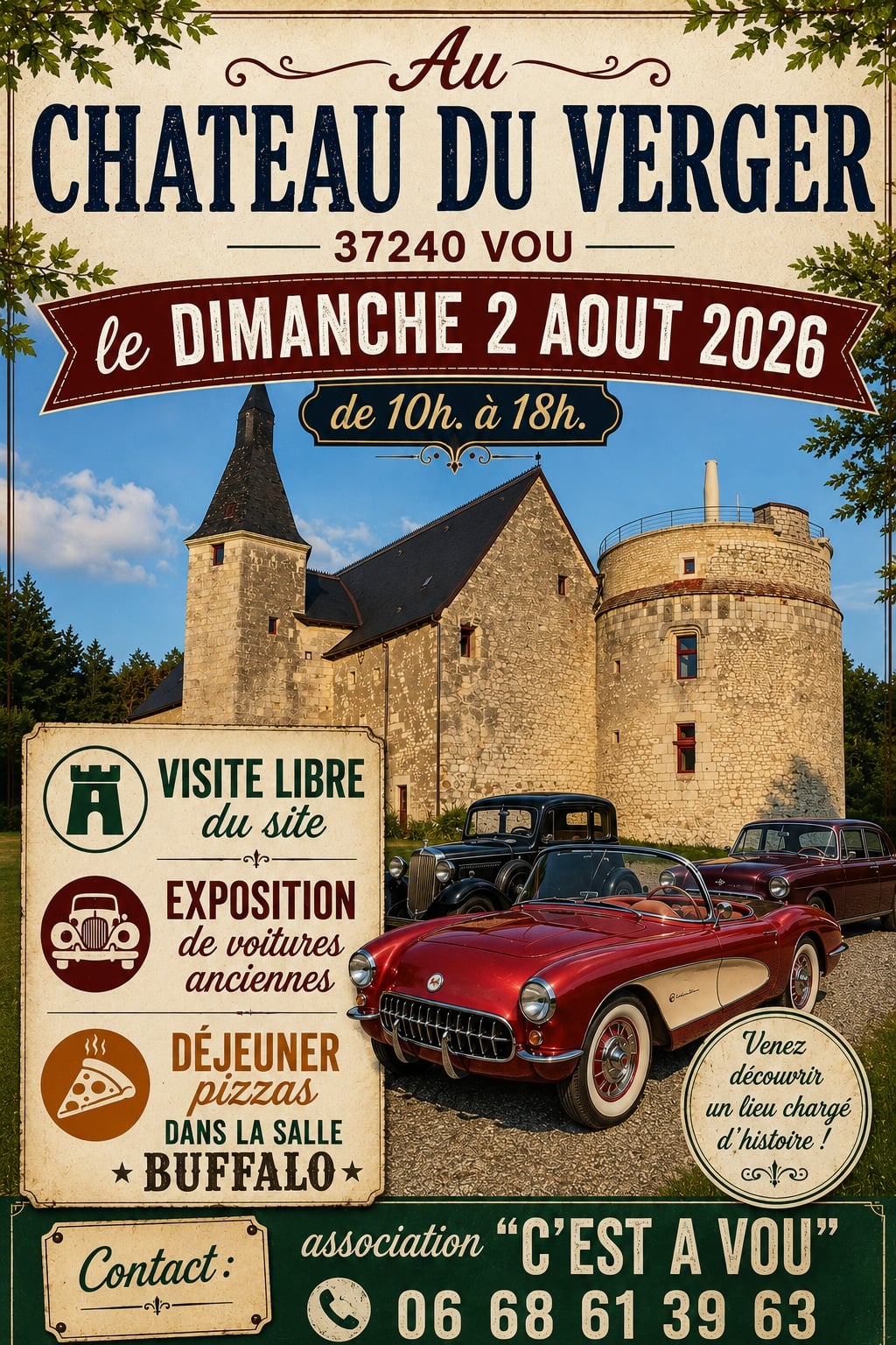 voitures anciennes au Château