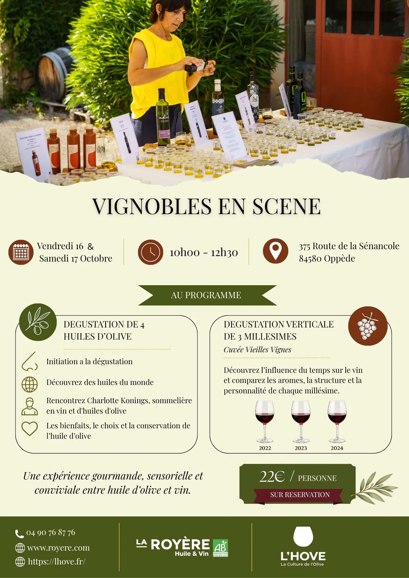 Vignobles en Scène : Atelier dégustation d'huile d'olive et dégustation verticale