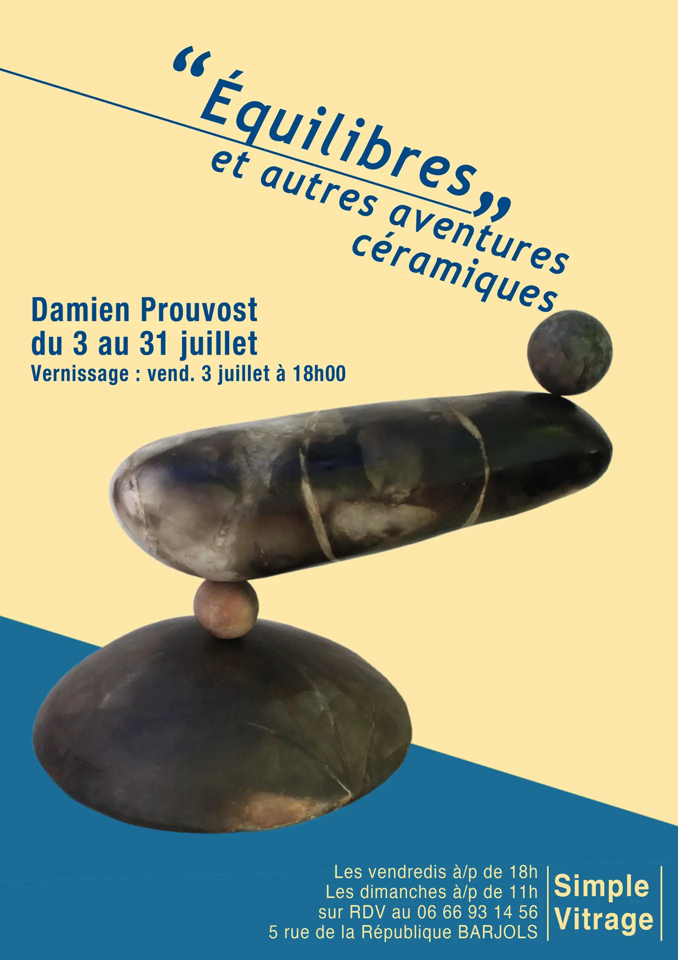 Vernissage de l'exposition : Equilibre et autres expériences céramiques