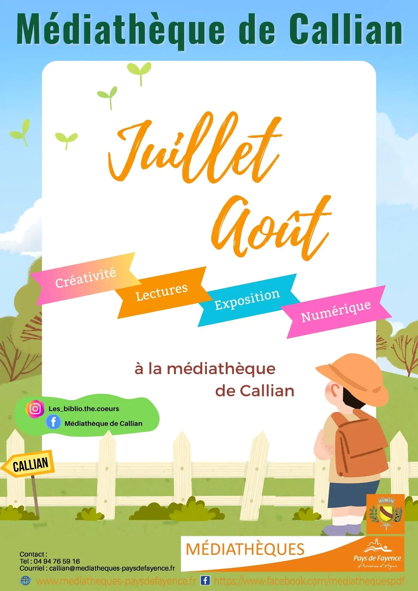 Juillet et Août à la Médiathèque du Château GOERG