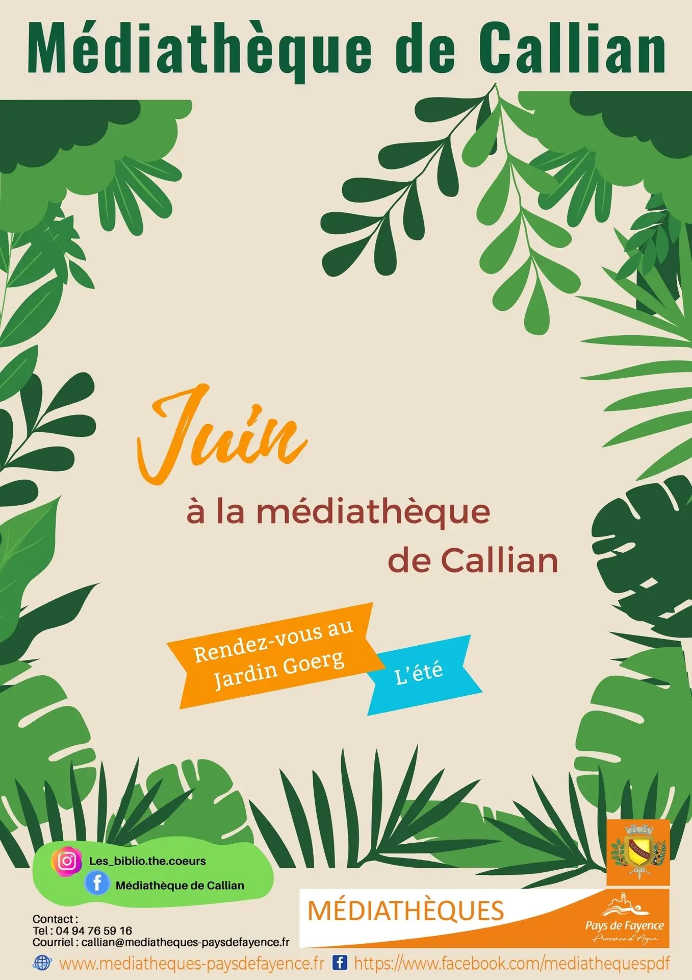 JUIN à la Médiathèque du Château GOERG
