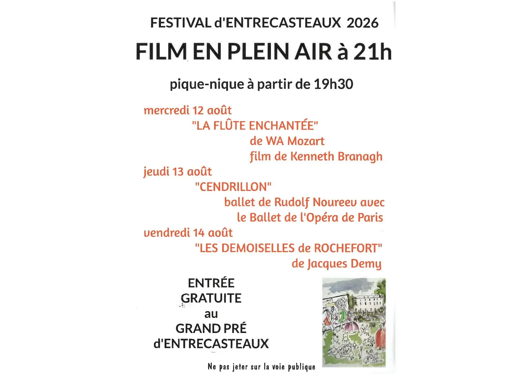 Projection de film en plein air : Cendrillon | Festival d'Entrecasteaux