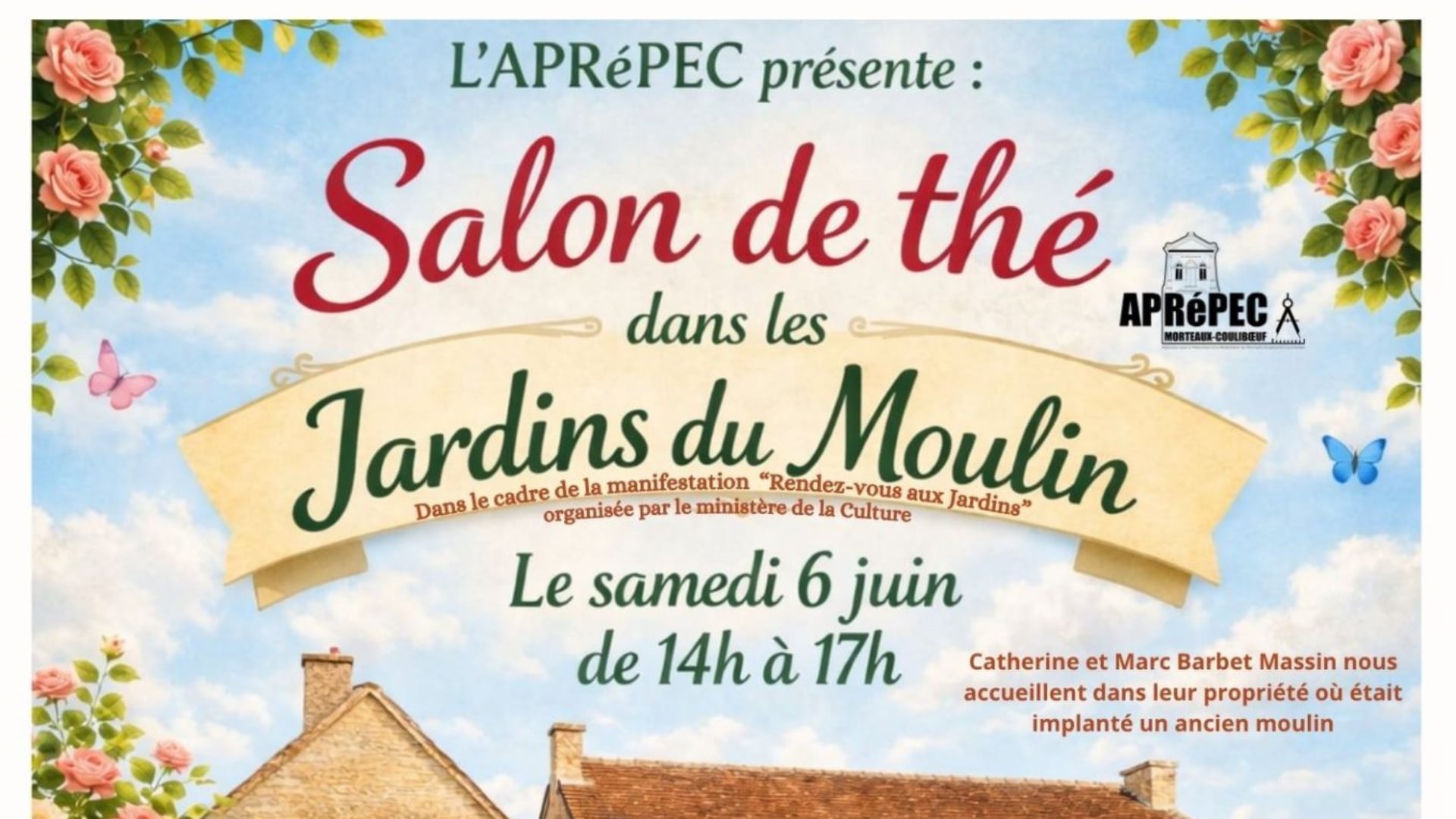 Salon de thé dans les jardins du Moulin