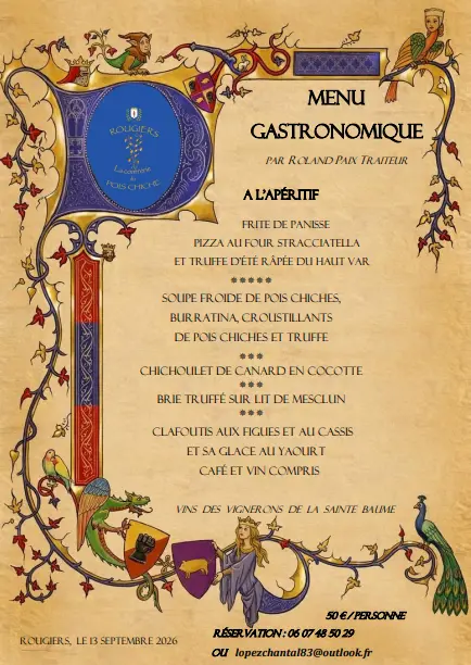 Repas gastronomique | Fête du pois chiche