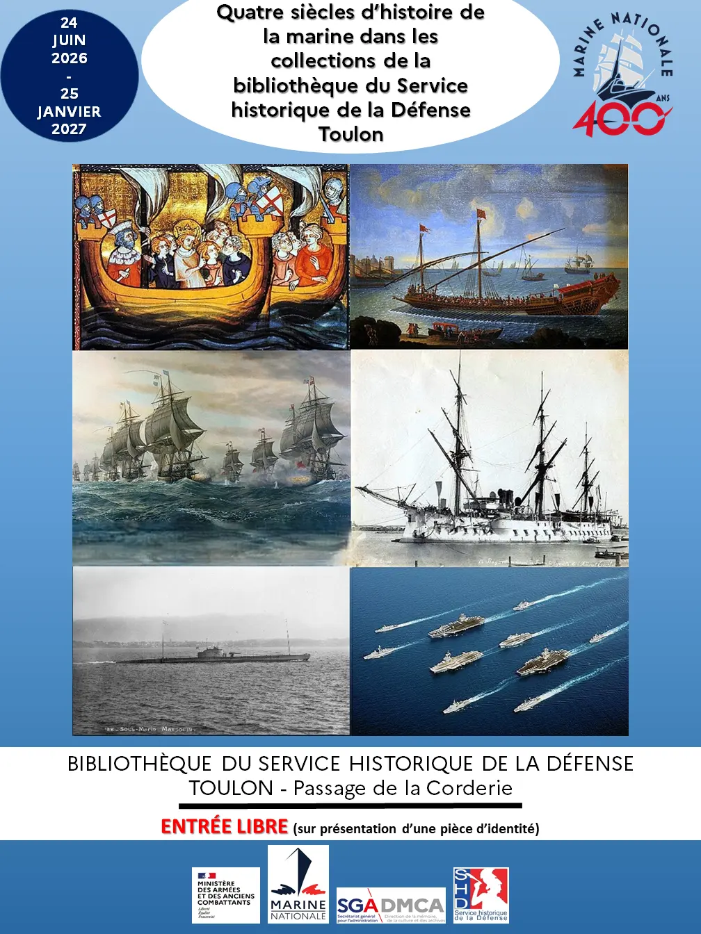 Exposition - Quatre siècles d'histoire de la Marine dans les collections de la bibliothèque du SHD