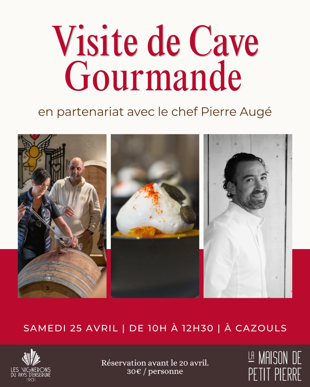 VISITE DE CAVE GOURMANDE EN PARTENARIAT AVEC PIERRE AUGÉ