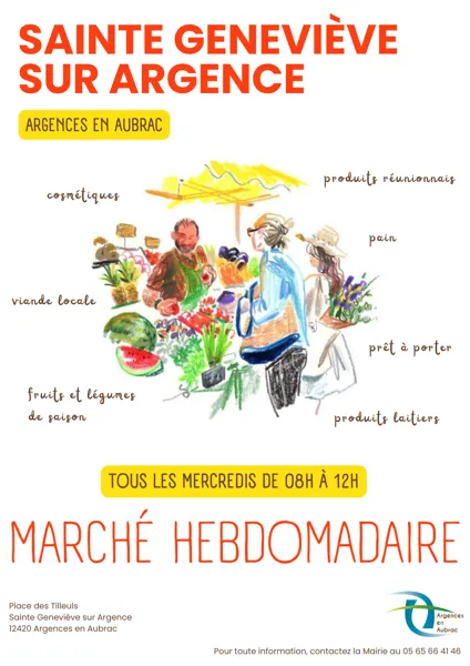 Marché hebdomadaire à Sainte-Geneviève-sur-Argence