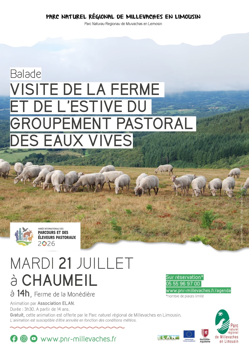 Visite de la ferme et de l'estive du groupement pastoral des eaux vives