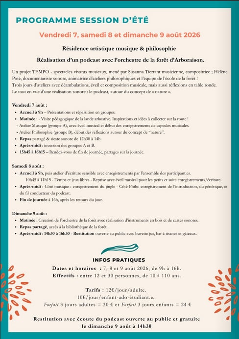 L'école de la forêt - session d'été