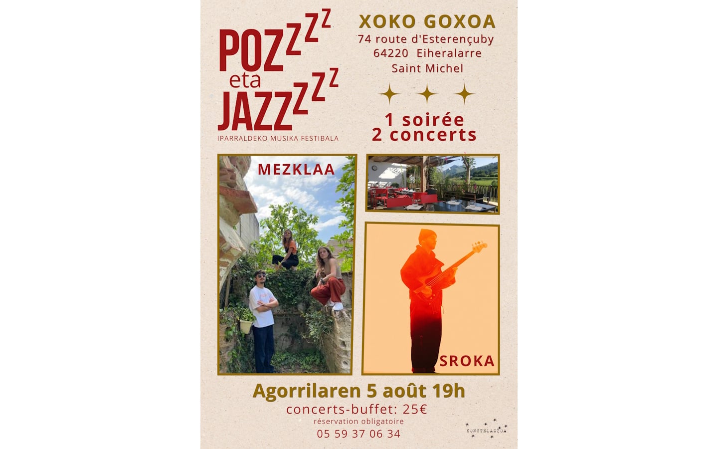 Concert Pozz et Jazz : soirée concert-buffet sur réservation.