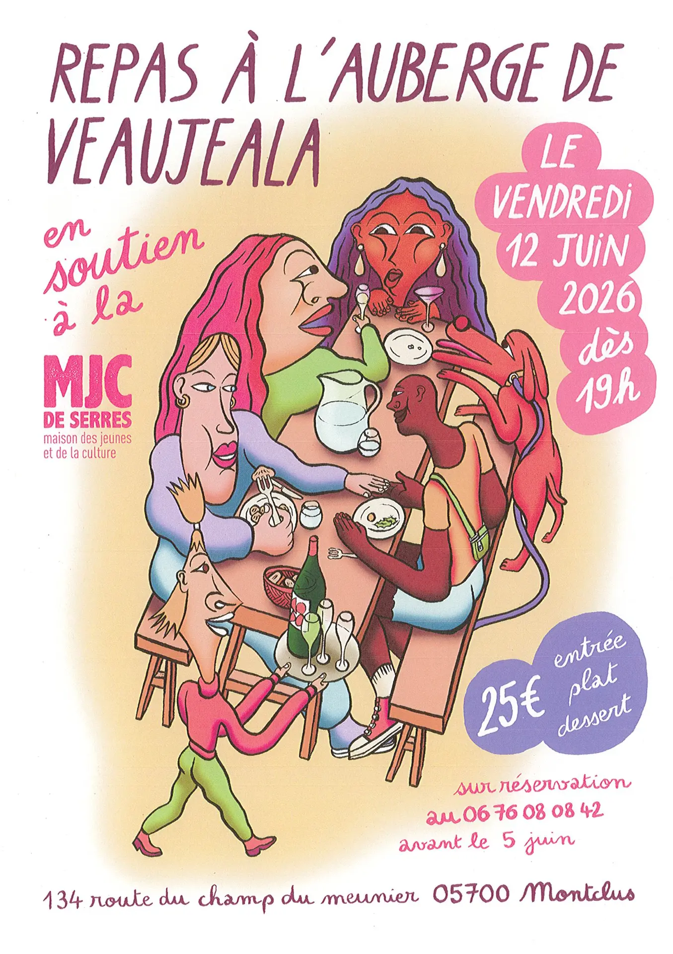 Repas à l'Auberge de Veaujeala